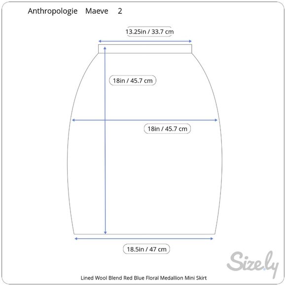 Anthropologie Maeve Lined Wool Blend Red Blue Floral Medallion Mini Skirt 2 - Picture 7 of 7